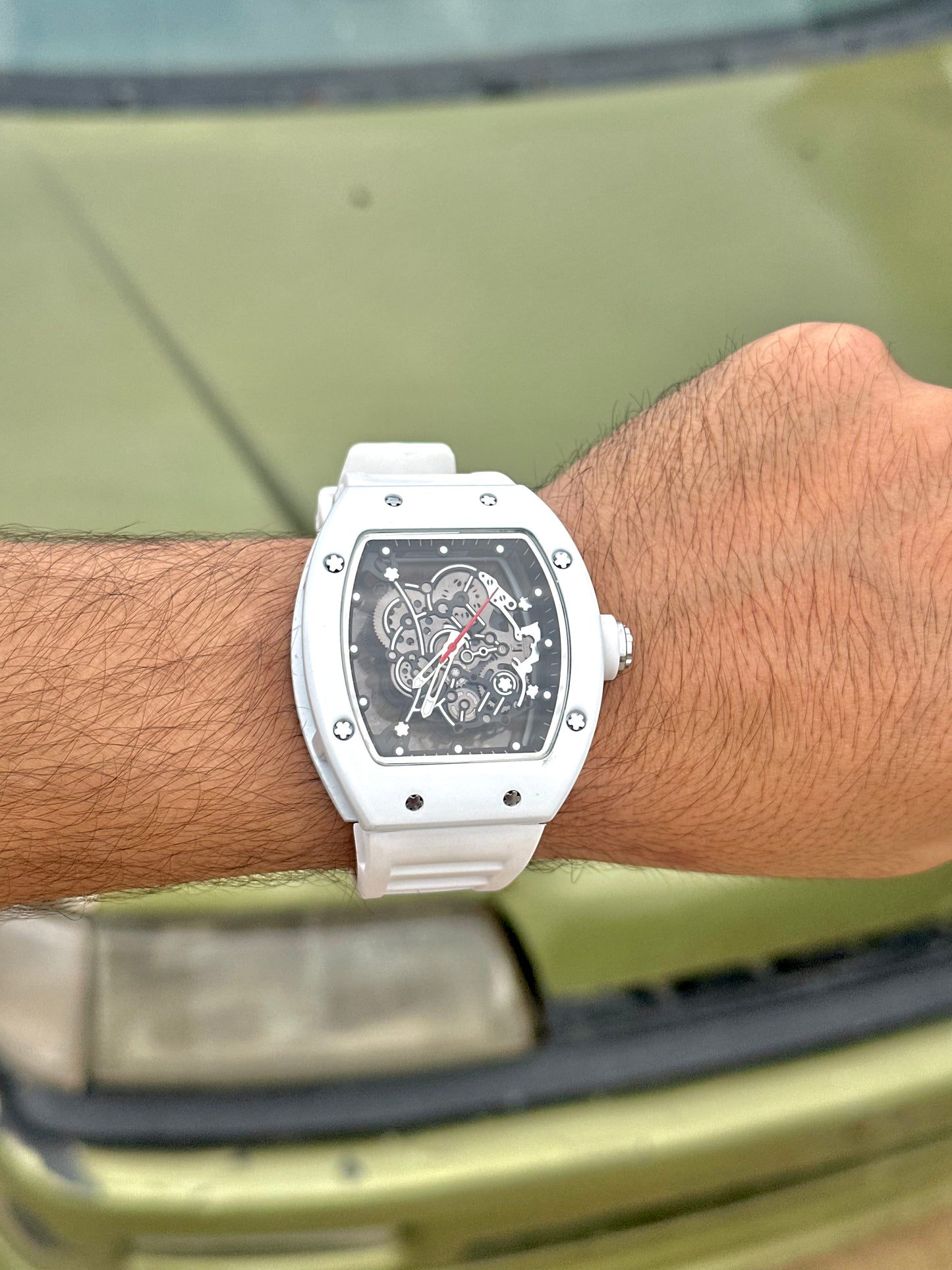 RM3001 White Skeleton Style Replica Watch