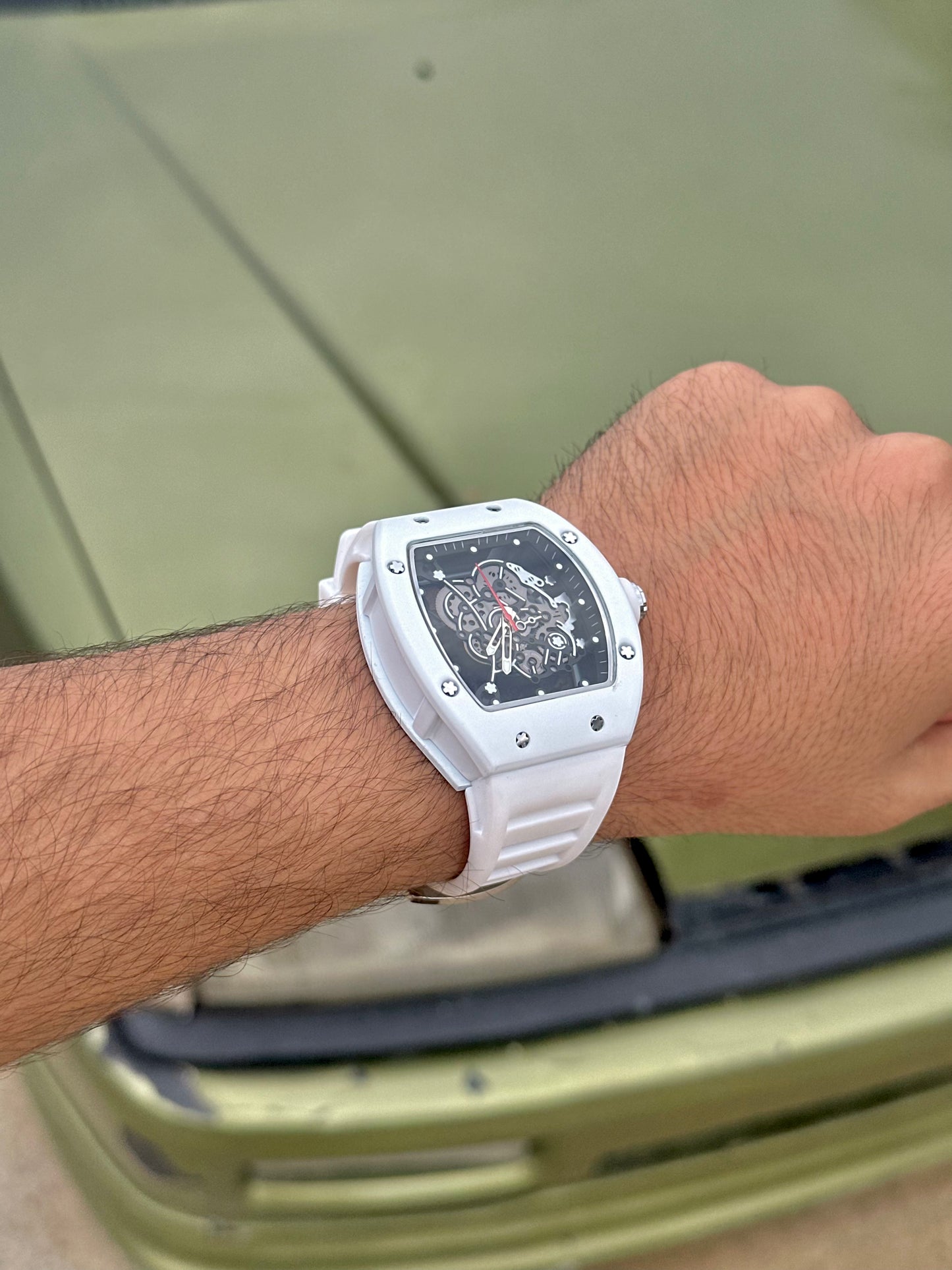 RM3001 White Skeleton Style Replica Watch